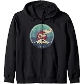 Mount Fuji Retro Style T-Shirt Zip Hoodie