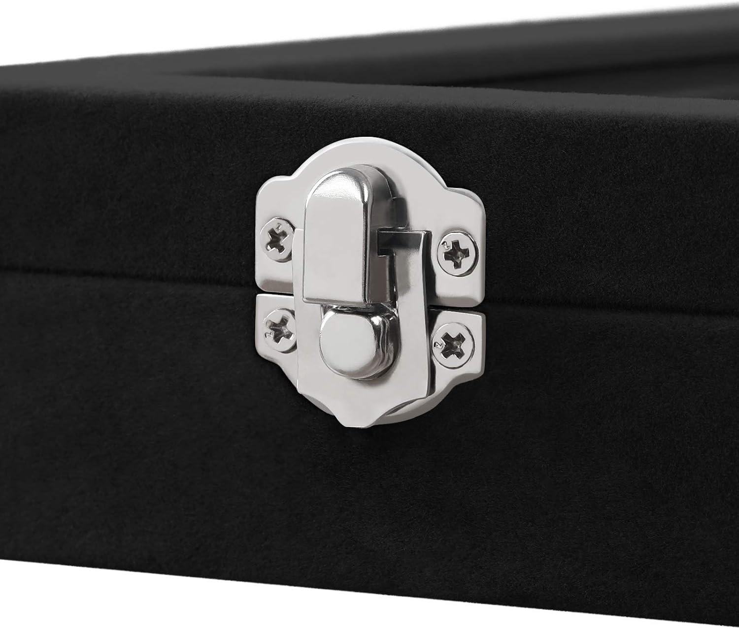 SONGMICS Jewelry Box Display Case with a Clear Glass Window and 24 Compartments, Black: Furniture & Decor