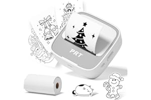 PRT Mini Sticker Printer, Portable Thermal Printer with 1 Roll Sticker Paper, Inkless Sticker Maker, Bluetooth Label Printer for Study Notes,Lists,Pictures,DIY Creations Small Printers for Home Use