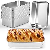 CLRBEATTY 8 Pcs Loaf Pans Set, 9 x 6 Inch Stainless Steel Bread Baking Pan, Loaf Toast Baking Pans, Sandwich Bread Pan for Homemade Breads Meatloaf Cake, Oven & Dishwasher Safe
