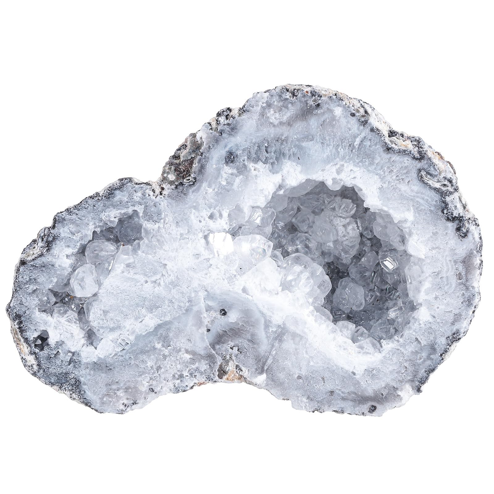 Nupuyai Natural Agate Geode Crystal Cluster Stone, Irregular Rough Raw Mineral Crystal Stone Collectible Decorative Stone Home Office Decor, 301-400g