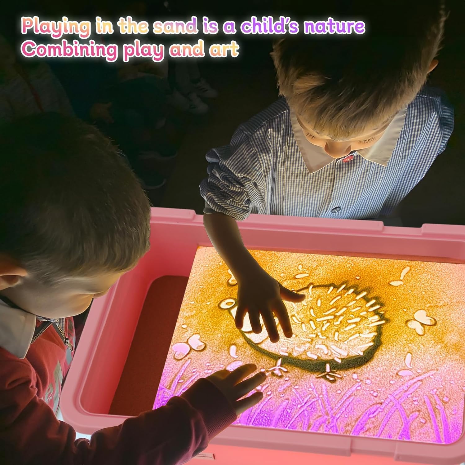 Light Table for Kids Manipulative | Sand Painting Light Box | Kids Light Table | Light Table Toys | Light Up Table for Kids | Sensory Light Table Accesories |3 Modes,10-Level Dimming18(Orange)