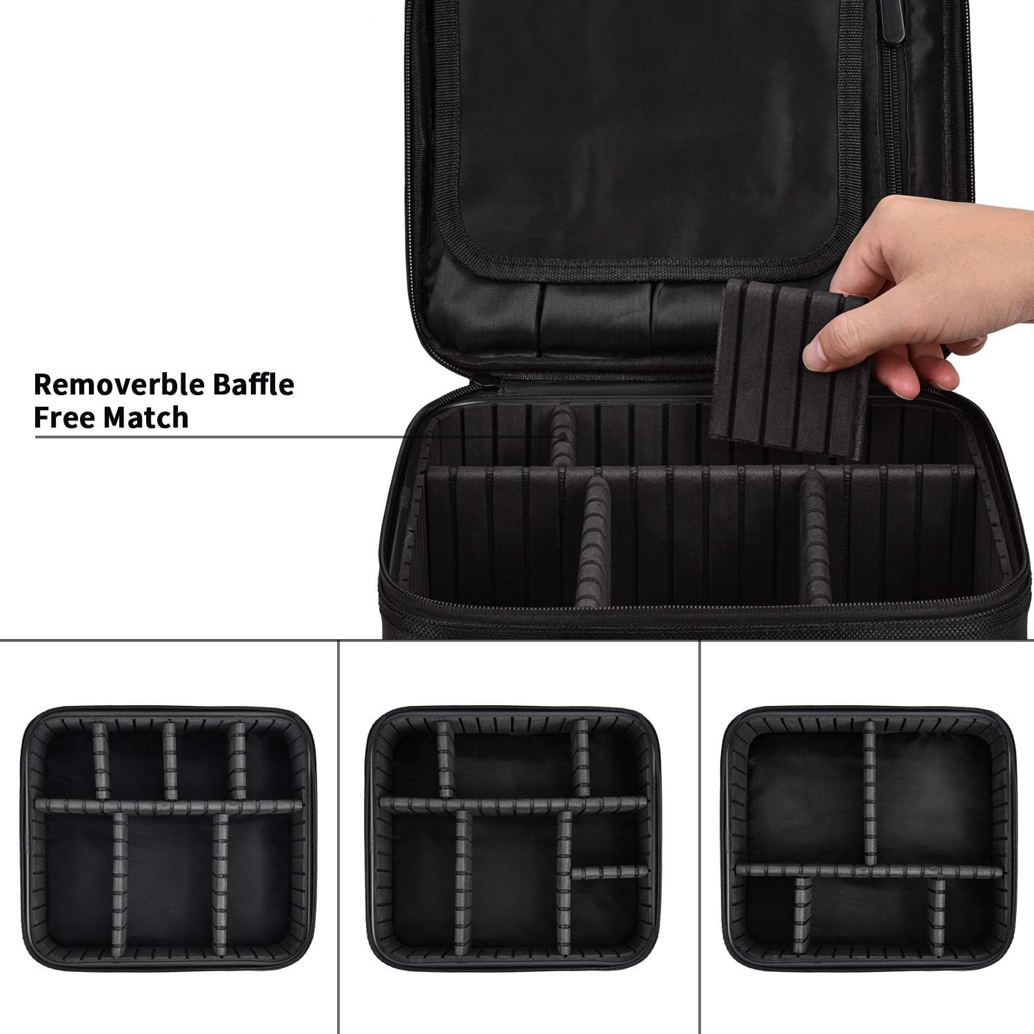 Travel Makeup Case Professional Cosmetic Train Cases Artist Storage Bag Make Up Tool Boxes Brushes Bags With Compartments Waterproof Detachable Vanity Organizer