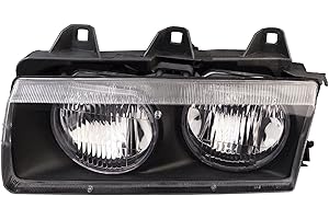 HEADLIGHTSDEPOT Black Housing Halogen Left Driver Headlight Compatible with Fleetwood Expedition 2000-2005