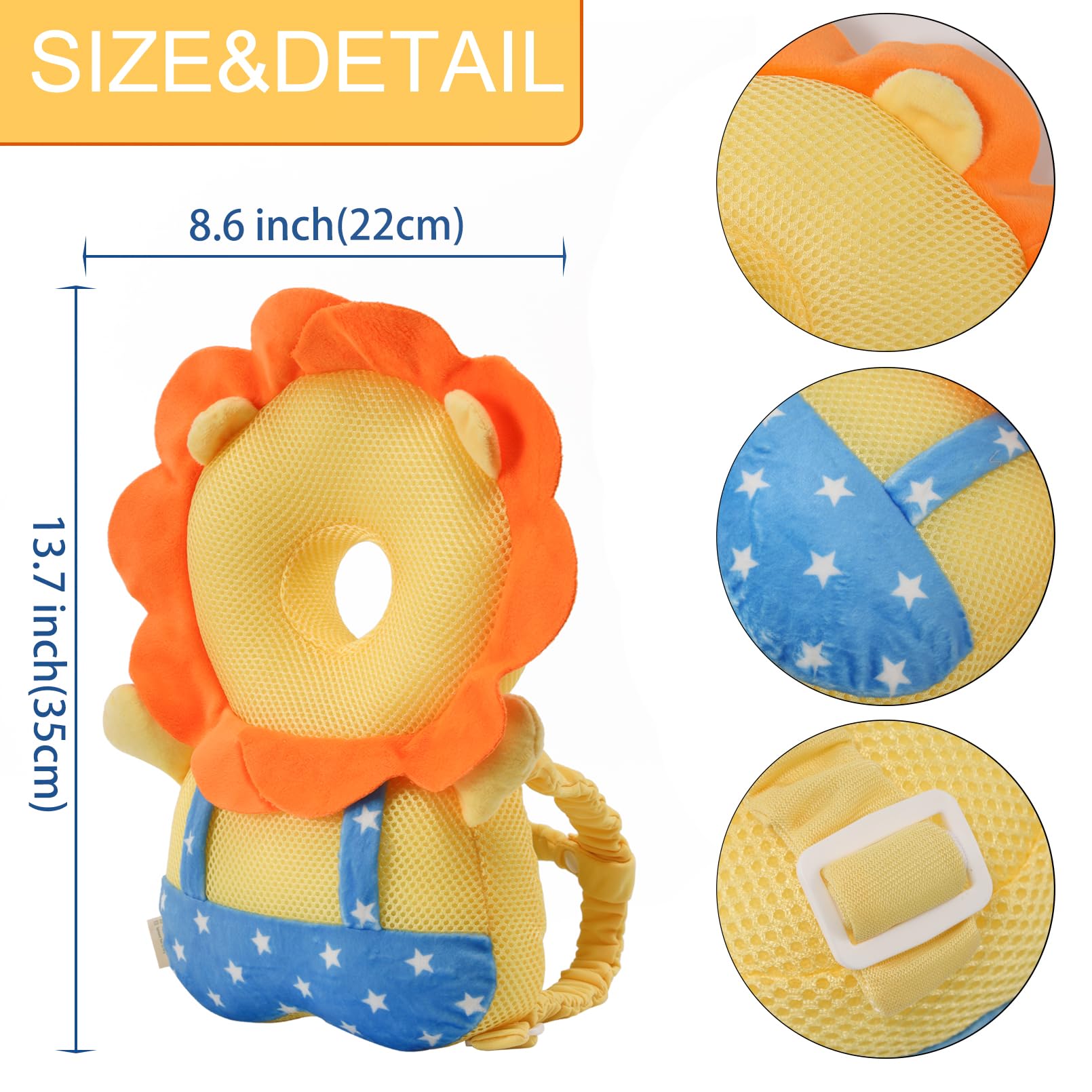 Baby Head Protector Backpack - Soft & Lightweight Head Protection Pillow for Bebe Walking and Crawling
