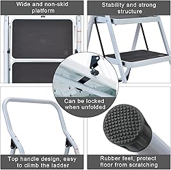SOLADDER 1-Step Ladder Folding Step Stool with