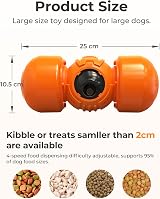 LACCEN Interactive Dog Toy Rolling Treat Dispenser Slow Feeder Orange view 6