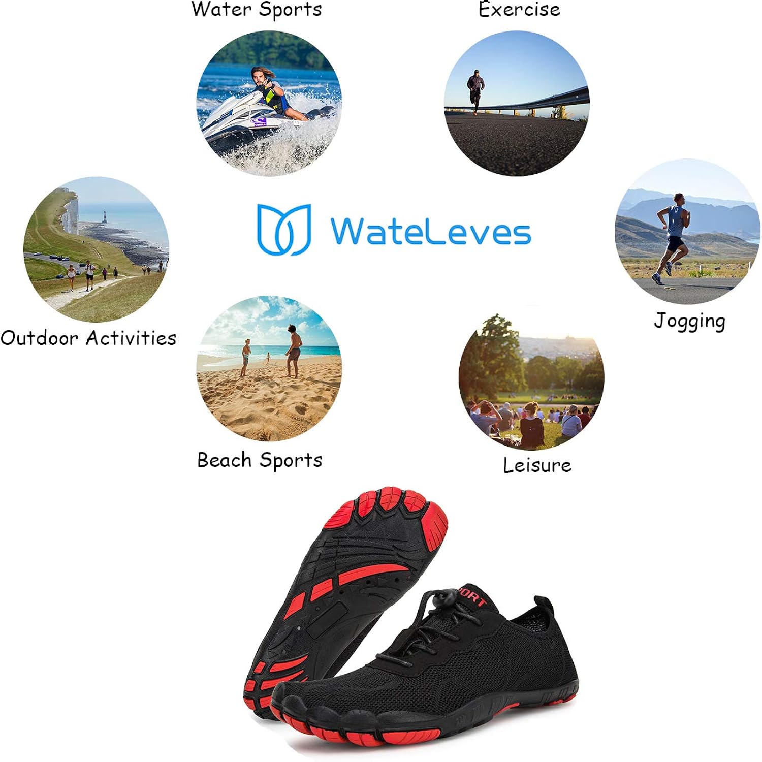  | Water Shoes for Men and Women Barefoot Quick-Dry Aqua Sock Outdoor Athletic Sport Shoes for Kayaking, Boating, Hiking, Surfing, Walking | Water Shoes