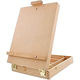 U.S. Art Supply Beachwood Artist Drawing and Painting Sketch Box Easel - Adjustable Design with Divided Storage Compartment