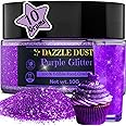 Bulk-(10g) Purple Edible Glitter for Drinks Purple Sprinkles for Cake Decorating, Cocktails, Purple Luster Dust Edible Glitter for Cakes, Edible Cake Decorations 100% Food Safe, Vegan, Gluten Free.
