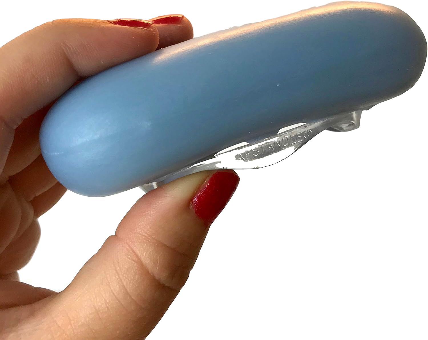 SoapStandle Bar Soap Grip, USA Made, Dish/Holder Replacement Dries No Goo or Mess in Bathroom/Kitchen, No Drop Handle for Bath & Showers, Use with Bar Shampoo Conditioner Lotion, 4 Pack, Clear: Home & Kitchen