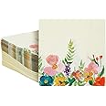 Juvale 100 Pack Vintage Style Disposable Floral Paper Napkins, 2-Ply, 6.5x6.5”, Napkins for Garden Bridal Shower, Tea Party, & Wedding