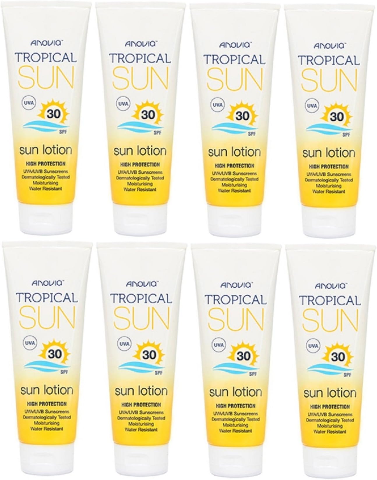 8x Anovia Tropical Sun SPF 30 Sun Lotion 75ml