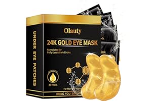 Flanoid 30 Pairs 24K Gold Under Eye Patches – Hydrating Eye Masks for Puffy Eyes & Dark Circles, Ideal for Women’s Beauty, Travel, & Gifts