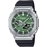 G-Shock Casio G-Steel Solar Connected Green Dial Black Resin Strap Watch - GBM2100A-1A3