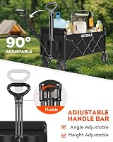 GECONLE 100L Foldable Trolley on Wheels with Drink Holders for Outdoor Use view 7