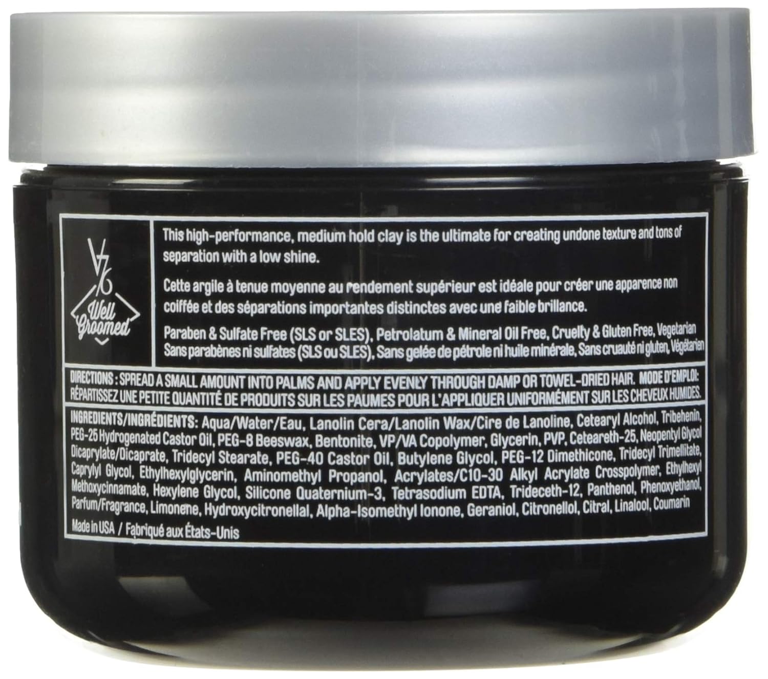 V76 by Vaughn TEXTURE CLAY Medium Hold Formula for Men, 1.7 oz: Premium Beauty