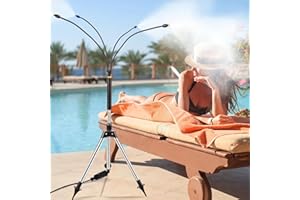 LIFEIDEAS Standing Misters for Outside Patio, 2024 Misters for Outside Patio, Outdoor Adjustable Standing Mister with 32.8FT(10M) Water Supply Line, Mister Cooling System for Backyard,BBQ, Patio Cooling