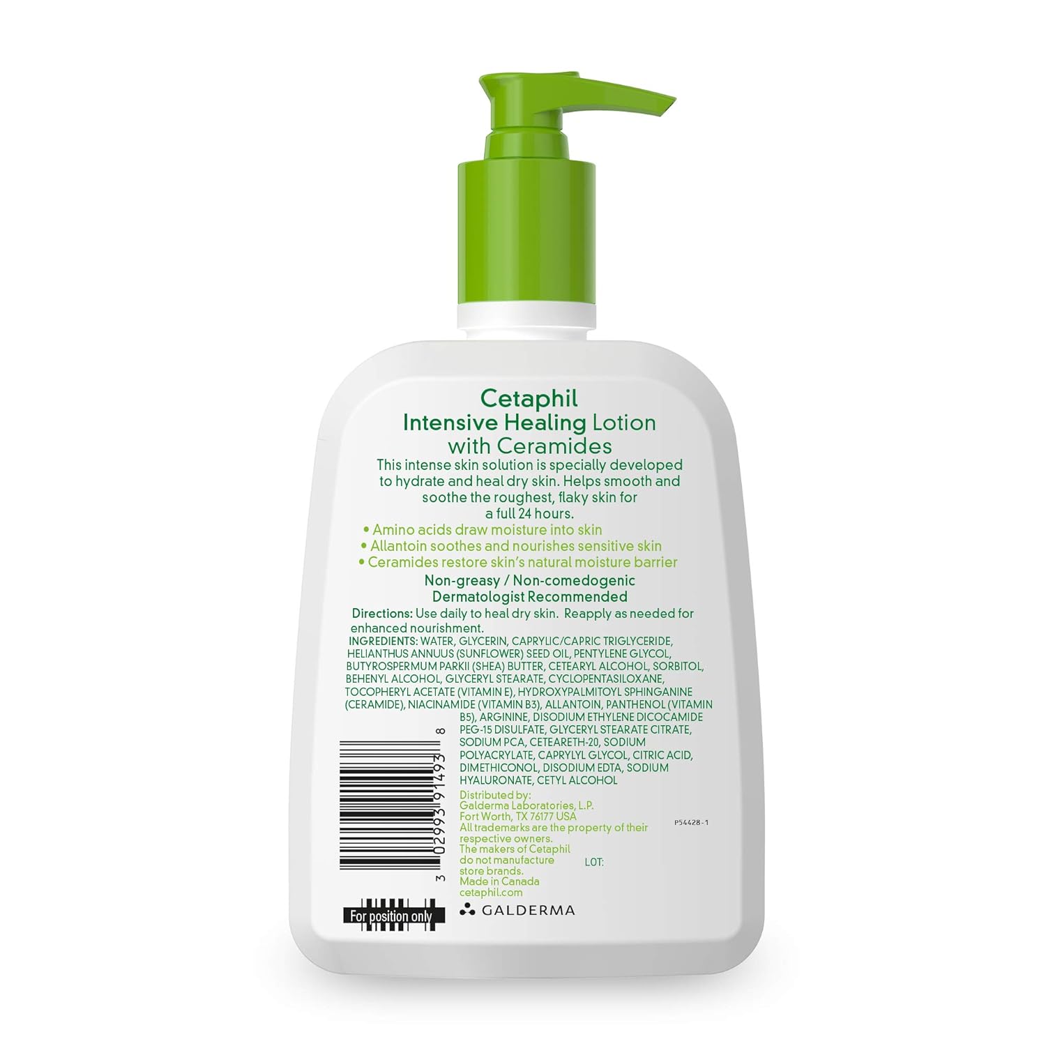 CETAPHIL Intensive Healing Lotion with Ceramides 16 oz For Dry, Rough, Flaky Sensitive Skin 24-Hour Hydration Fragrance, Paraben & Gluten Free Dermatologist : Beauty