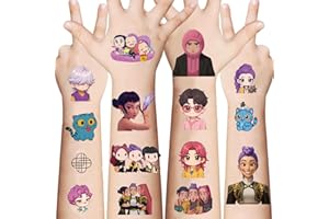 LIGHTNINGSTICKERS 99 PCS Demon Movie Hunters Temporary Tattoos for Kids| 9 Sheets