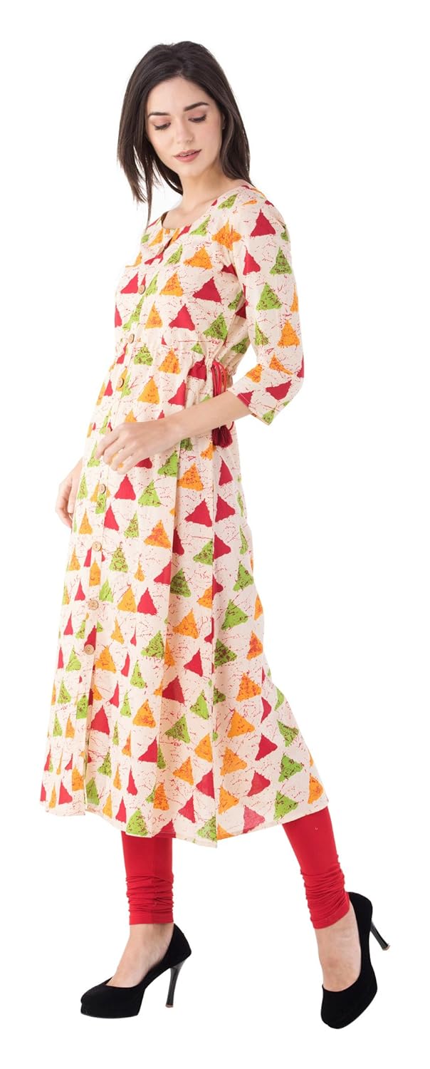 gulmohar jaipur women's cotton a-line kurta