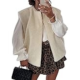 Yimoon Womens Sherpa Vest Fleece Fuzzy Vests Casual Open Front Sleeveless Vest