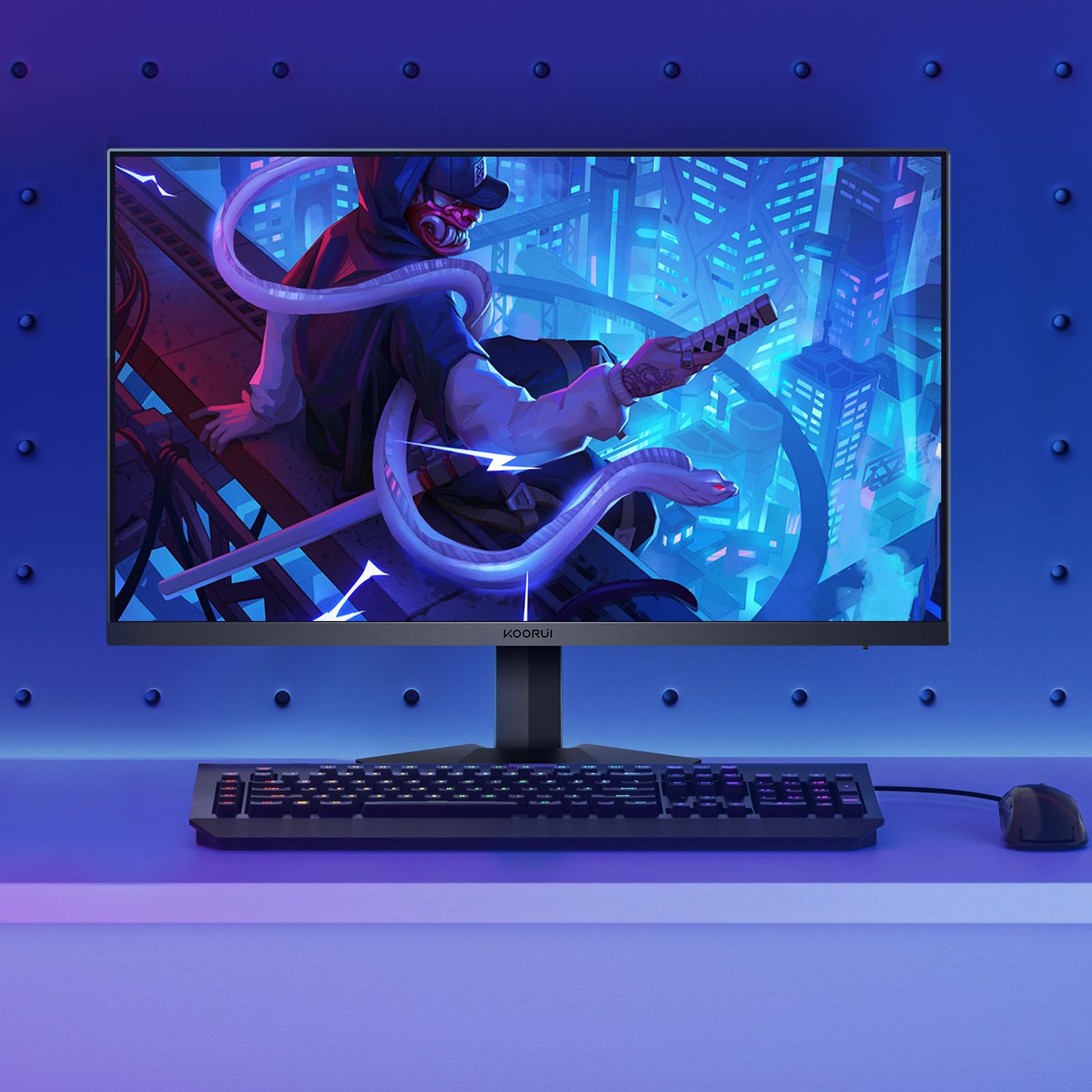 KOORUI Gaming Monitor 27 Zoll, PC Bildschirm 240Hz, FHD, 1ms, Adaptive Sync (1920 x 1080p, DCI-P3 90%, SRGB 100%, HDMI, DisplayPort, VESA 75x75) 8