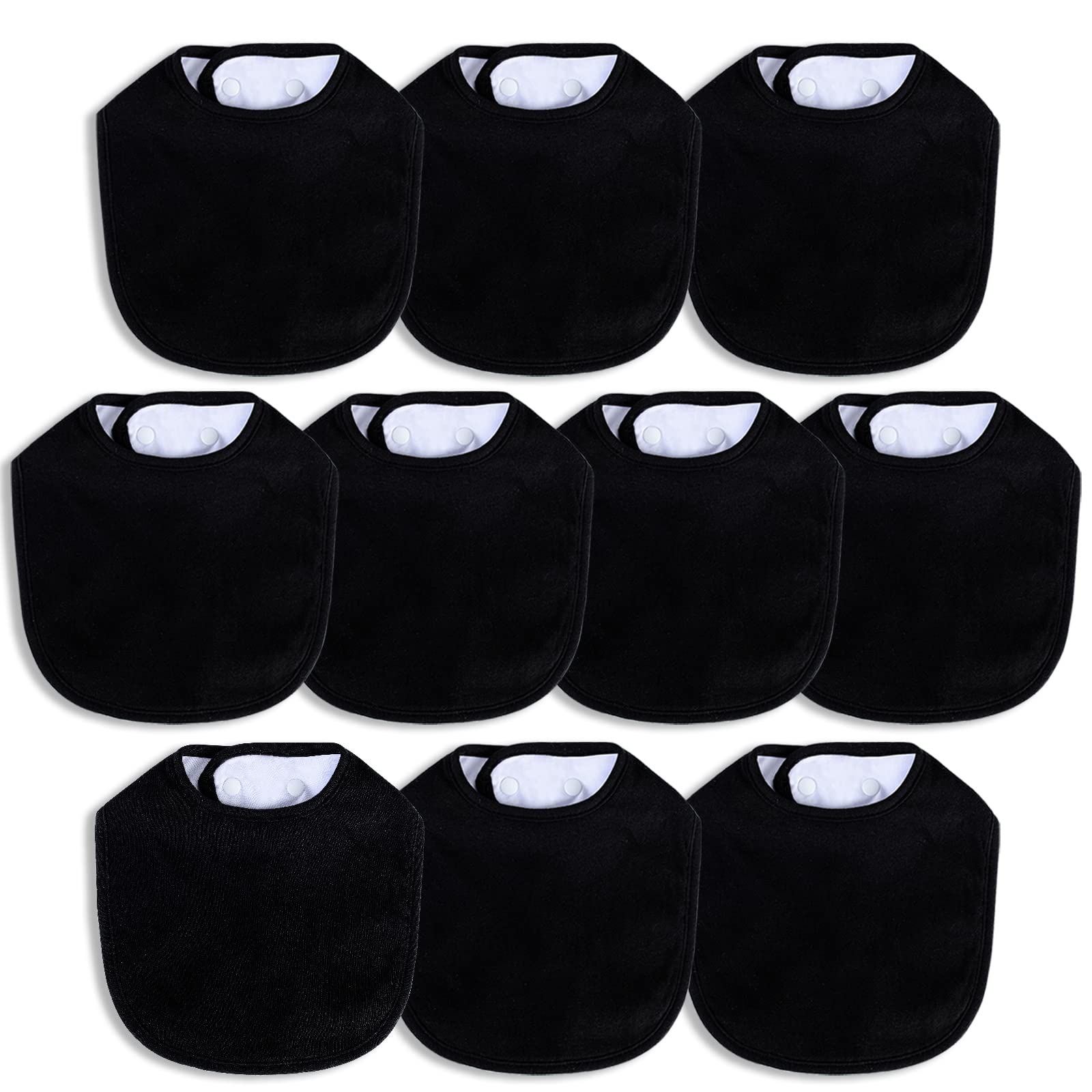 Hakochia Waterproof Baby Bibs for Boys and Girls, Soft and Absorbent 4-Layer Cotton Baby Bandana Bibs With Adjustable Snaps for Infants Newborn Feeding, Teething, Drooling,0-12 Months,10-Pack