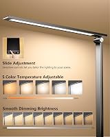 TOPPLEE Desk Lamp Rechargeable 2500mAh 5 Color Temp Dimmable USB Port view 6