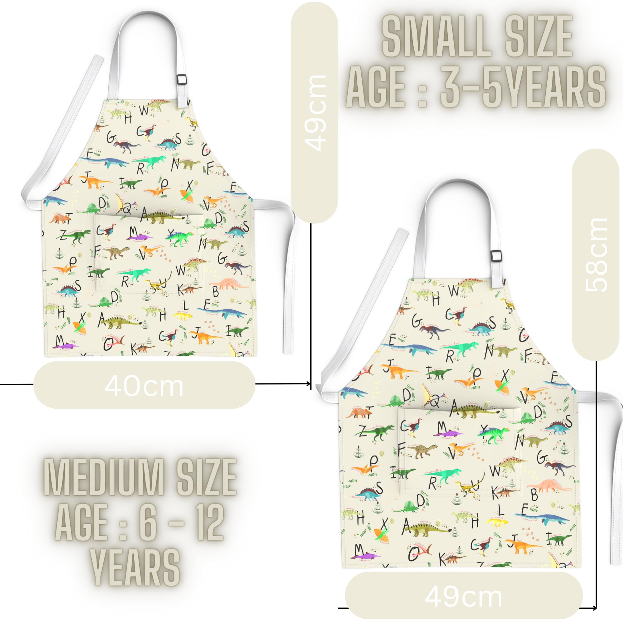 Kids Aprons for Girls and Boys, Toddler Apron with Pocket for Painting, Cooking, Baking, Gardening and Crafts