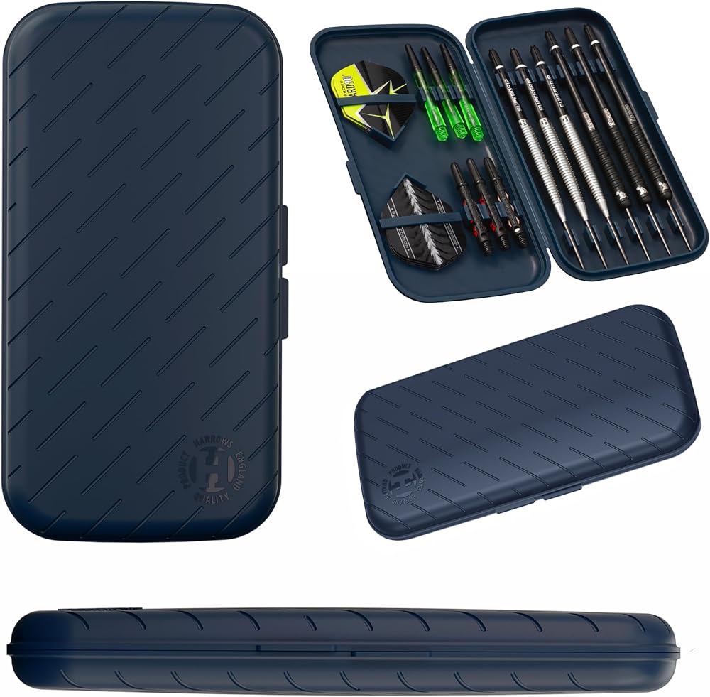 Harrows Darts Case Slim Case 6 Darts Blue Lightweight Pocket Sized