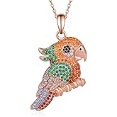 Cehuzeli Parrot Necklace S925 Sterling Siver Parrot Gifts for Women Parrot Jewerly Gift for Women