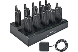 Retevis RT22 Two Way Radio,Rechargeable Walkie Talkies Long Range(10 Pack) with 10 Way Gang Charger,Charging Progress Bar,Workplace Organization,Compact Walkie Talkie for Adults Office School Daycare
