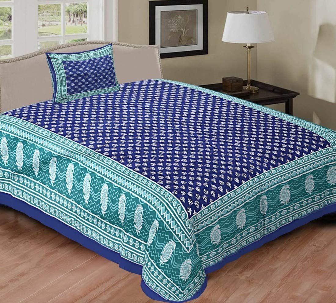 Single Printed Teen kaam Blue Bedsheet Amazon.in Home & Kitchen