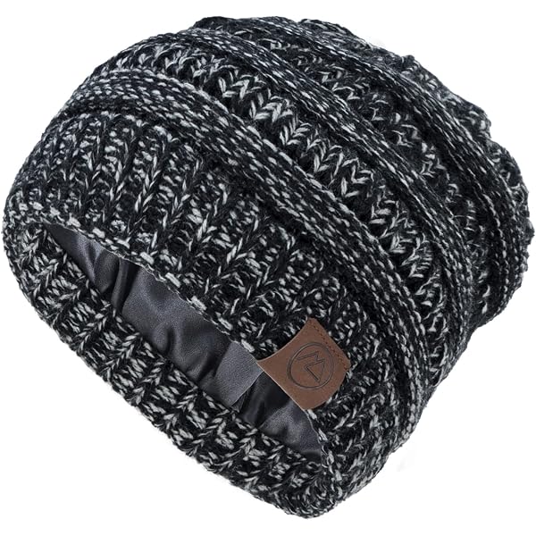 Winter Satin Lined Beanie Hats for Women Men Warm Oversized  display picture 3