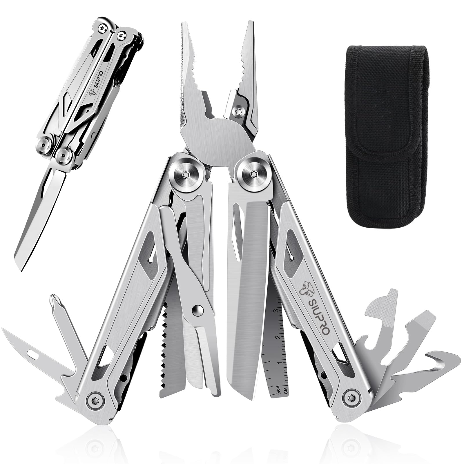 Photo 1 of SIUPRO Multitool Pocket Knife for Men, Tactical Multi Tool With Scissors, Saw, Survival Folding Pliers with Replaceable Wire Cutters for Camping, Hunting, Gifts Ideas, SD-10