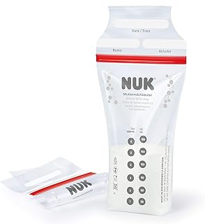 NUK Muttermilchbeutel, platzsparend & sofort verwendbar, 180ml, 25 Stück, transparent