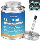 Hzutloer ABS Super Glue 120ML,Clear Strong Adhesive with Built-in Brush,Waterproof Heat Resistant Glue for ABS PVC PS AS PP &amp; Model Craft,Daily Repair