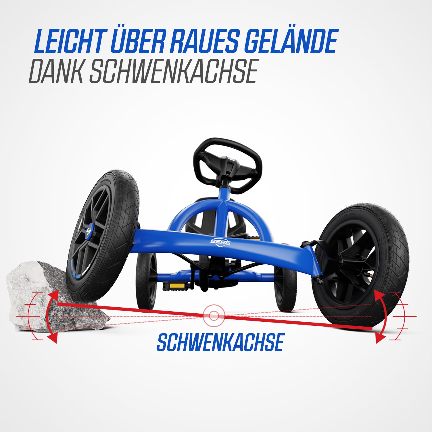 BERG Buddy Blue GoKart | Kinderfahrzeug, Tretfahrzeug mit hohem Sicherheitsstandard, Luftreifen und Freilauf, Kinderspielzeug geeignet für Kinder im Alter von 3-8 Jahren 4