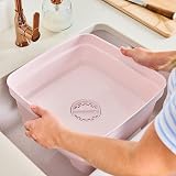 Minky 11L Washing Up Bowl with Plug & Strainer Dusty Pink UK Made view 4