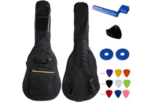 YMC 41 Inch Waterproof Dual Adjustable Shoulder Strap Acoustic Guitar Gig Bag 5mm Padding Backpack with Accessories(Picks, Pick holder, Strap Lock, String Winder) -For 40" & 41-Inch Acoustic Guitar