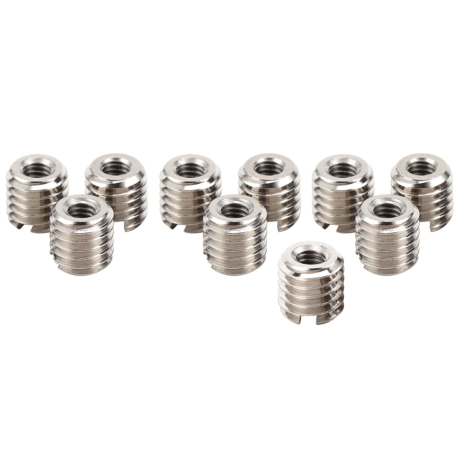 Pack Of 10pcs Slotted Thread Insert Nut, Stainless Steel Fasteners, M4x0.7mm Internal Thread, 8mm Length, Screw Sleeve Conversion Nut