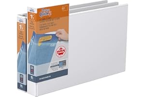 QuickFit Heavy Duty 11 x 17 Inch Spreadsheet View Binder, D Ring, White, 2 Pack, 1.5 Inch