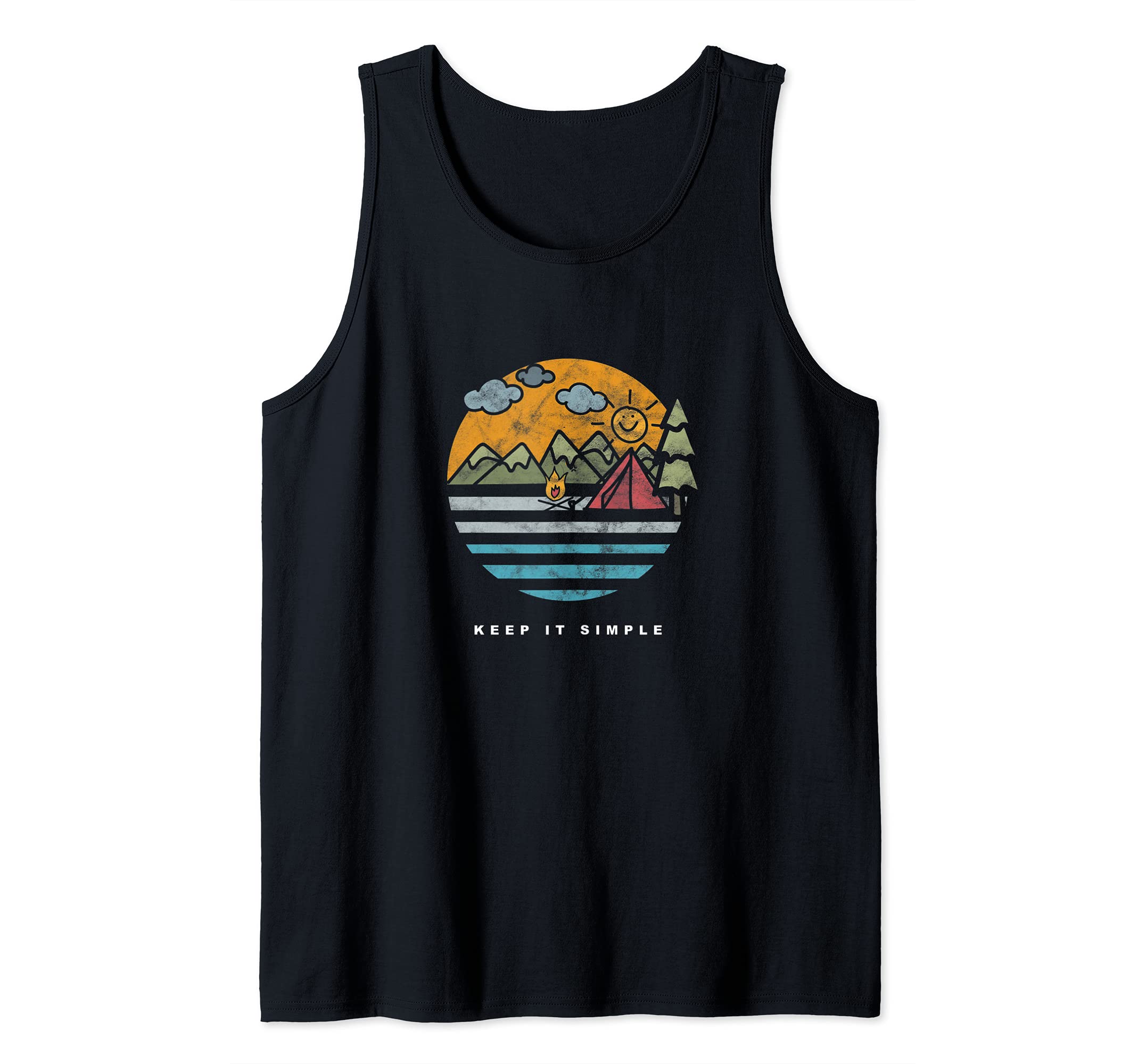 Keep It Simple Camping Camper Campfire Tent Travel Tank Top