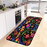 Floral Mexican Birds Kitchen Rug,Kitchen Runner Rug Non Slip Washable Standing Desk Mat Laundry Room Runner Rug Area Rugs for Floor Bathroom,Hallway,Office,Sink,Mudroom 20''x48''