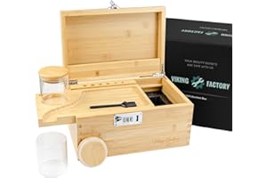 Viking Factory Home Organization and Decoration Premium Large Bamboo Box - Great Gift Set with All Accessories