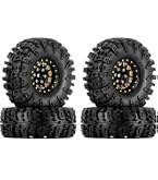 Jantes Beadlock INJORA 1.0 Avec Anneaux En Laiton – Déport Négatif -3,78 Mm – Pour TRX4M, Axial SCX24 – Upgrade 1/18 & 1/24 – Blanc