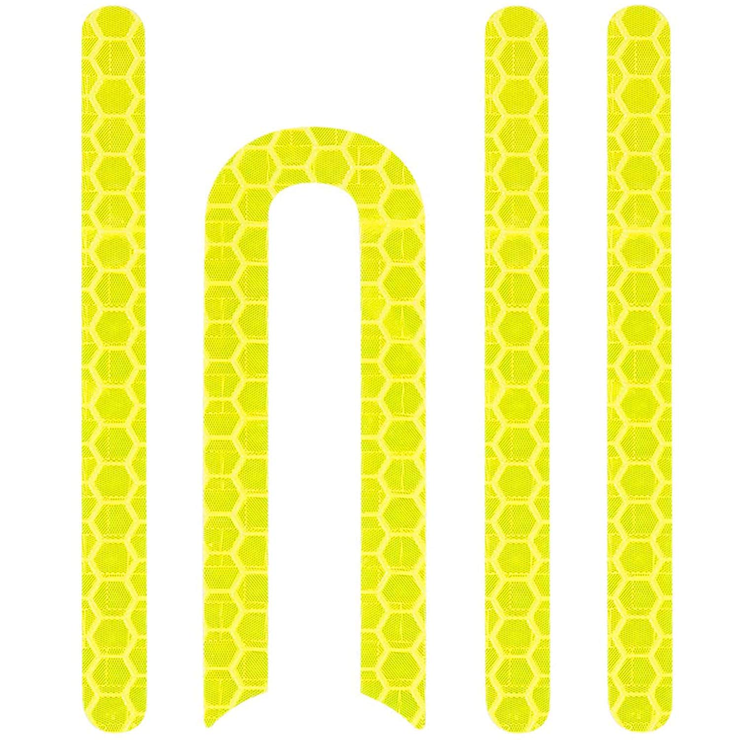 Vestigia® - Reflective Stickers Cover Front & Rear Wheel for Xiaomi M365, M365 Pro Electric Scooter - Spare Parts for E-Scooter (Yellow)