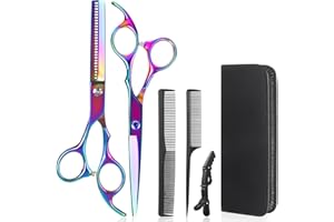 Lictin Hairdressing Scissors Set: 6.0 inch + Presentation Case/Box + Black Comb + Black Hair Clip