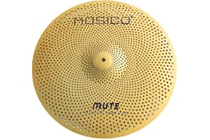 Mosico Mute Crash Cymbal 18 Inch Low Volume Cymbal Golden Splash Crash Mute Cymbal For Practice (18"Crash)